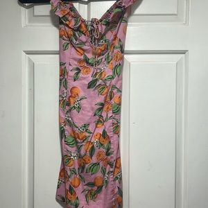 Orange ruffle mini dress🍊🌸